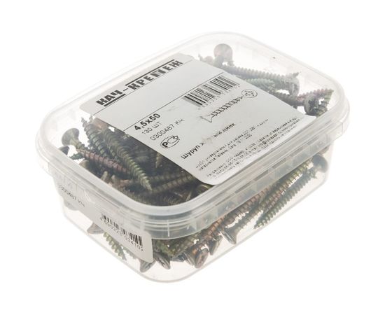 Шуруп Качественный КРЕПЕЖ желтый цинк 4,5x50, 130 шт. 0300487 КЧ – изображение 5