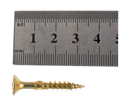 Конструкционный шуруп ЕВРОПАРТНЕР для дерева с фрезой потай ж/п Torx 25, 5.0х35 20шт T2 0657 1 – изображение 3