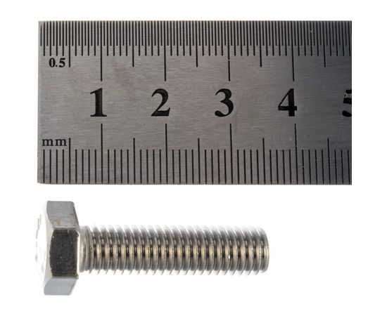 Болт с шестигранной головкой, с полной резьбой ЕВРОПАРТНЕР DIN 933 нержав. сталь, 8х30 мм, 4 шт. G2 3283 1 – изображение 3