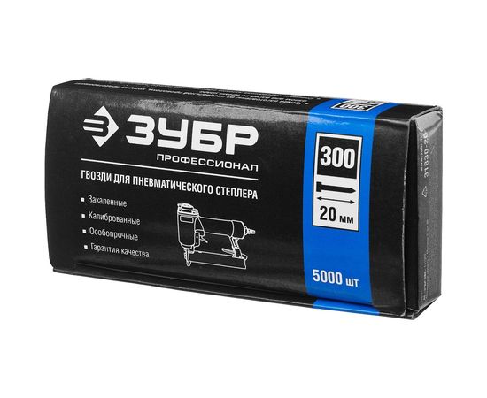 Гвозди ЗУБР тип 300, 20 мм, особотвердые, ПРОФЕССИОНАЛ, 5000 шт 31830-20 – изображение 2