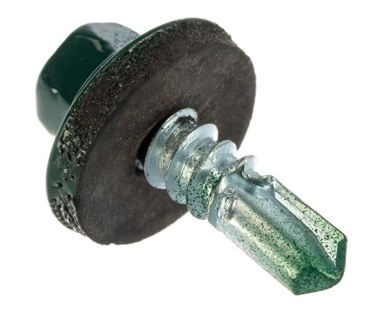 Кровельный саморез Госкреп 5,5х19 RAL 6005 зеленый мох 10 шт., подвес 2-0019970 – изображение 5