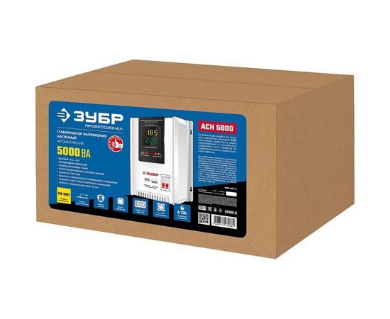 Автоматический стабилизатор напряжения ЗУБР Профессионал 5000ВА 140-260В 5кВт 59385-5 – изображение 4