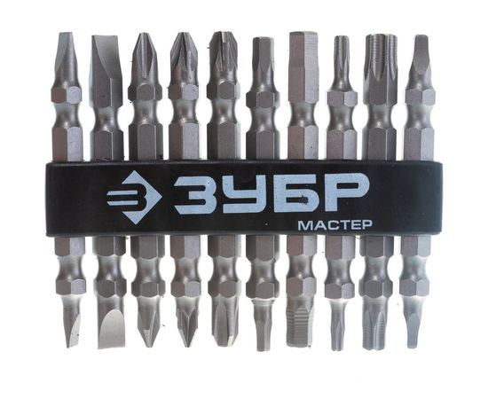 Набор бит МХ-10 Cr-V, двусторонние для шуруповерта ЗУБР 26089-H10 – изображение 5