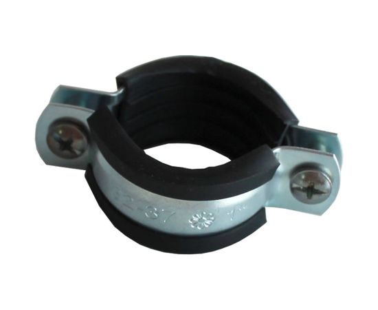 Металлический сантехнический хомут для труб со шпилькой и шурупом СВК 32-37, 1 дюйма, гайка М8 SVK-F025М8 
