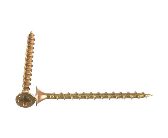 Саморезы с потайной головкой и крупным шагом Профикреп жёлтый цинк, 3,5х45 150 шт 2034906234 