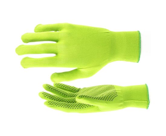 Перчатки Россия нейлон, ПВХ точка, 13 класс, цвет изумрудный, L 67828 