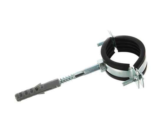 Металлический сантехнический хомут для труб со шпилькой и шурупом СВК 40-45, 1 1/4 дюйма, гайка М8 SVK-F032М8 – изображение 7