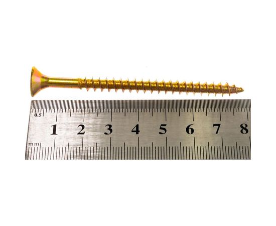 Саморез КРЕП-КОМП желтый цинк POZY 6х80 100шт жд680ф – изображение 2