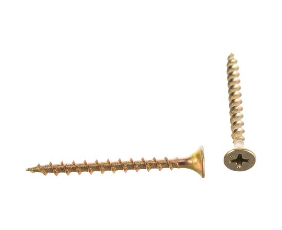 Саморезы с потайной головкой и крупным шагом Профикреп жёлтый цинк, 3,5х45 150 шт 2034906234 – изображение 4