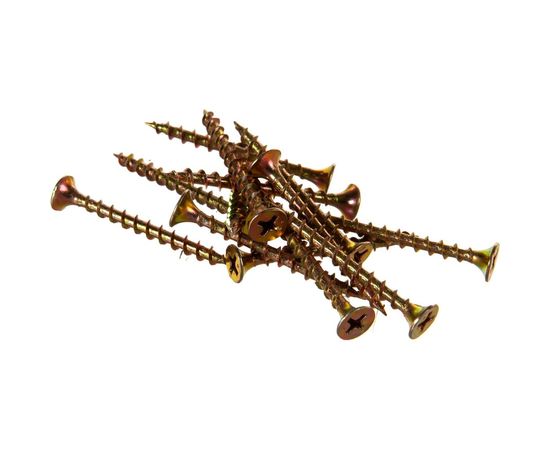 Саморезы с потайной головкой и крупным шагом Профикреп жёлтый цинк, 3,5х41 150 шт 2034906233 – изображение 6