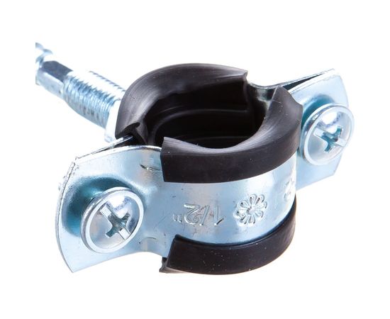 Металлический сантехнический хомут для труб со шпилькой и дюбелем СВК 20-24, 1/2 дюйма, гайка М8 SVK-F015М8 – изображение 3