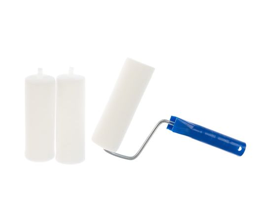 Валик для лаков, клеев, водных красок Мелодия цвета поролон 150мм +2 сменные шубки Вп150/55+2 – изображение 2