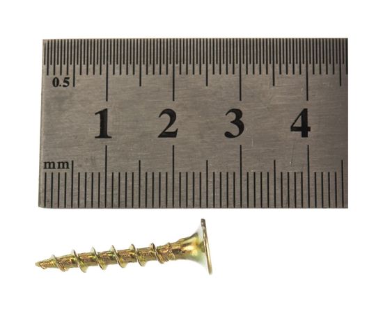 Саморезы с потайной головкой и крупным шагом Профикреп жёлтый цинк, 3,5х25 200 шт 2034906230 – изображение 4