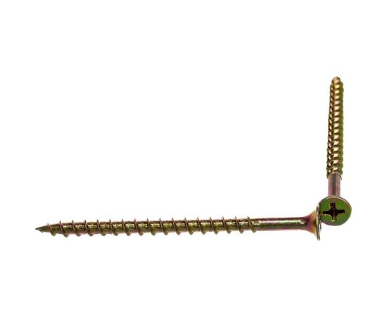 Саморезы с потайной головкой и крупным шагом Профикреп жёлтый цинк, 4,2х65 75 шт 2034906237 – изображение 4