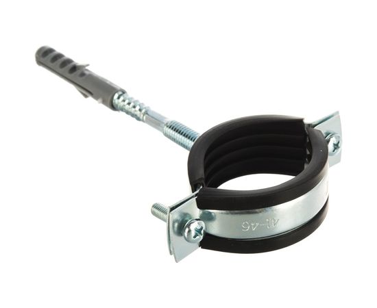 Металлический сантехнический хомут для труб со шпилькой и шурупом СВК 40-45, 1 1/4 дюйма, гайка М8 SVK-F032М8 – изображение 6