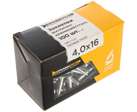 Вытяжные заклёпки Профикреп комб алюм.-сталь, 4,0x16, 100 шт 111293 – изображение 3