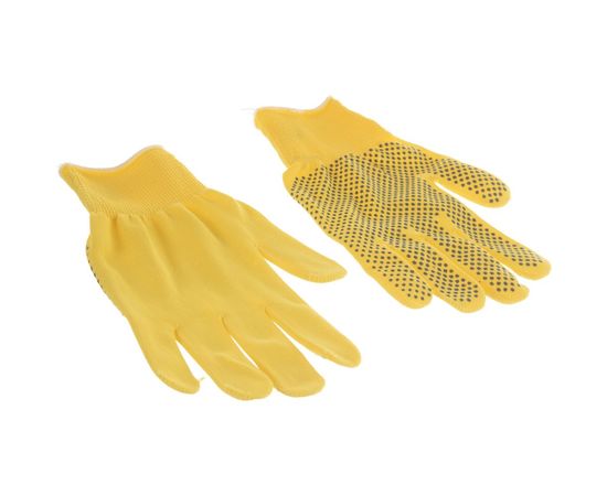 Перчатки Россия нейлон, ПВХ точка, 13 класс, цвет лимон, L 67827 – изображение 2