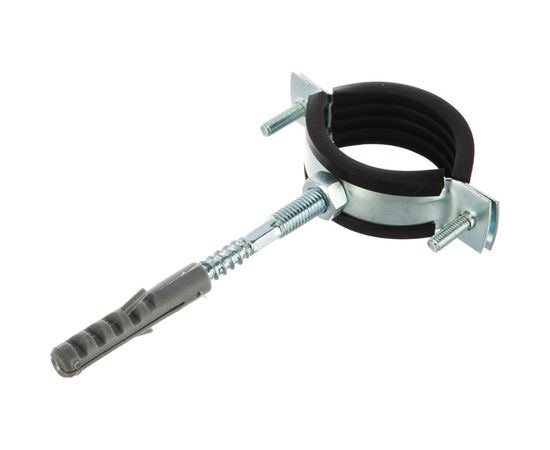 Металлический сантехнический хомут для труб со шпилькой и шурупом СВК 40-45, 1 1/4 дюйма, гайка М8 SVK-F032М8 – изображение 5
