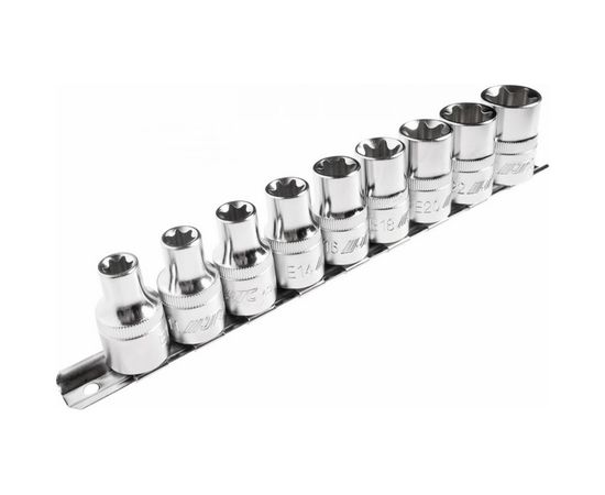 Набор торцевых головок TORX (1/2", E10-E24) 9 предметов JTC H409E 