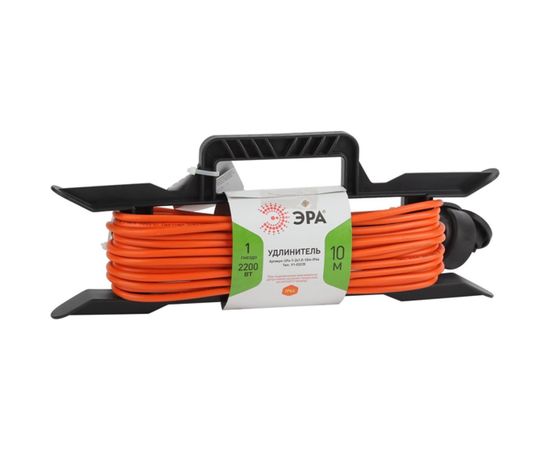 Силовой удлинитель ЭРА UFx-1-2x1.0-10m-IP44 на рамке, без заземления, 1 гнездо, 10м, ПВС, 2х1 Б0043039 