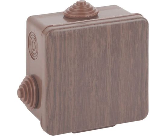 Коробка распаячная открытой установки ЭРА КОР (дуб), 100х100х50мм, с гермовводами, 8 входов, IP54 Б0043224 