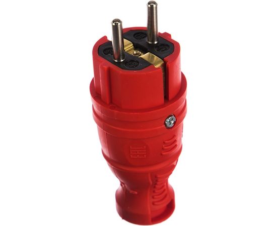 Каучуковая вилка ЭРА V8REDIP44 з/з, прямая, 16A, IP44, красная Б0044547 