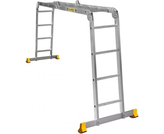 Алюминиевая профессиональная четырехсекционная шарнирная лестница Алюмет Серия Т4 Т 444 