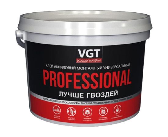 Акриловый монтажный клей VGT универс. ПРОФ белый 0,8кг 11604903 