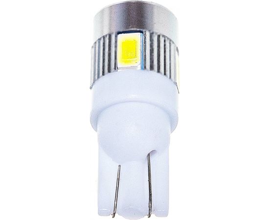 Автолампа диод T10 W5W 6 SMD диодов 1-контурная с линзой белая SKYWAY S08201127 – изображение 2