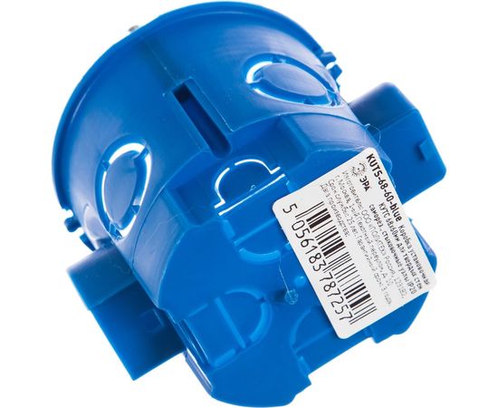 Установочная коробка ЭРА КУТС 68х60мм для твердых стен саморез, стыковочные узлы, синяя IP20 Б0039187 – изображение 2