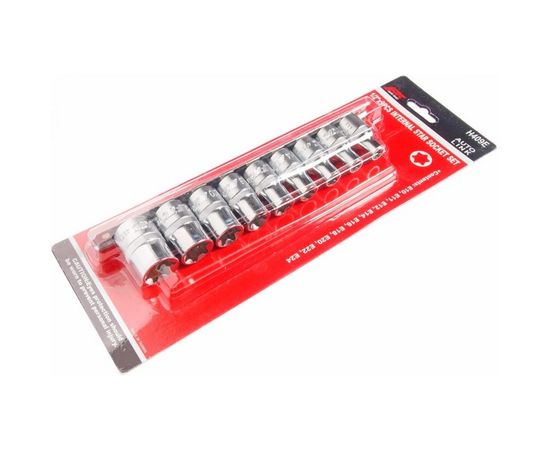 Набор торцевых головок TORX (1/2", E10-E24) 9 предметов JTC H409E – изображение 2