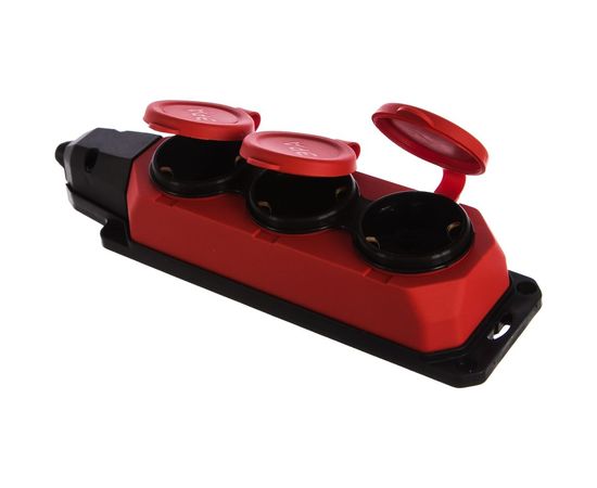 Каучуковая колодка ЭРА K-3e-RED-IP44 с/з 3гн 16A IP44 красная Б0044552 – изображение 6