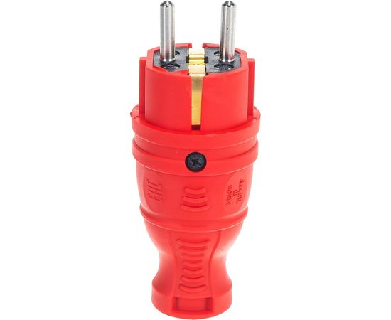 Каучуковая вилка ЭРА V8REDIP44 з/з, прямая, 16A, IP44, красная Б0044547 – изображение 8