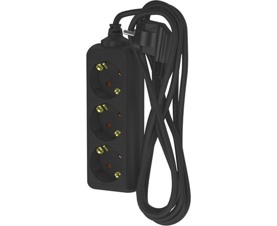Сетевой удлинитель Фотон 16-53Е, 5м, 3 розетки, 16А, с заземлением, черный 22724 – изображение 2