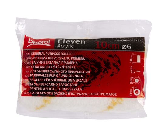 Запасной радиаторный валик BEOROL Eleven D15 100 мм, ворс 11 мм, бюгель 6 мм 40655 – изображение 3