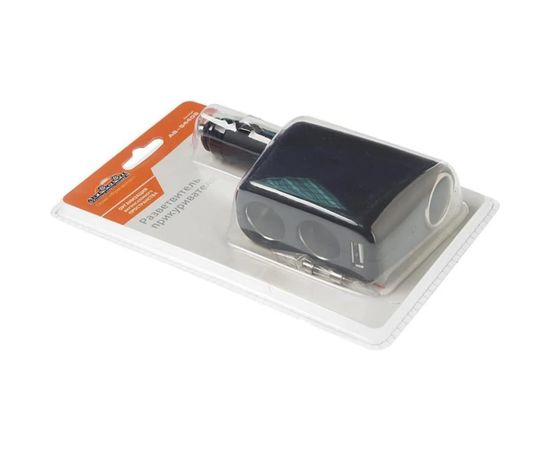 Разветвитель прикуривателя на 3 гнезда +USB АВТОСТОП BLACK 12-24V AB-54409 – изображение 2