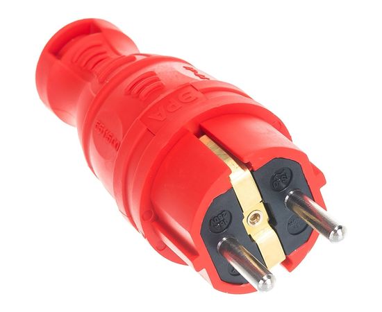 Каучуковая вилка ЭРА V8REDIP44 з/з, прямая, 16A, IP44, красная Б0044547 – изображение 9
