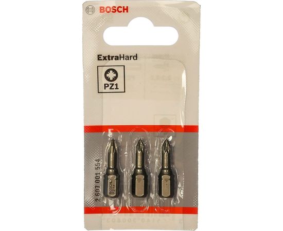 Бита Pz1 3 шт. (25 мм; Extra Hart, хвостовик шестигранный 1/4) Bosch 2607001554 – изображение 3