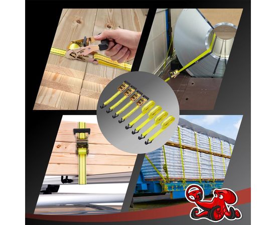 Стяжка для крепления груза DSV 38мм х 4,6м, 2,0 т, 4 шт R88031 – изображение 5