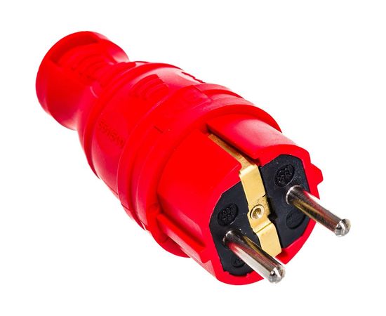 Каучуковая вилка ЭРА V9REDIP44 с/з, 90 градусов, с кольцом, 16A, IP44, красная Б0044549 – изображение 4