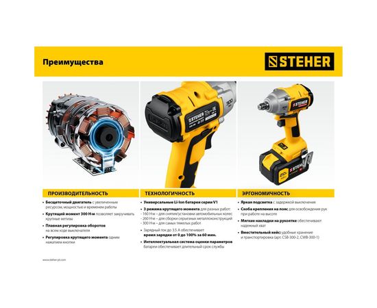 Бесщеточный винтоверт STEHER CSB-300-2 – изображение 5