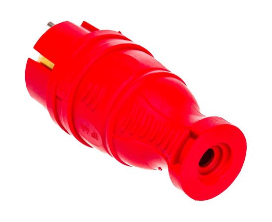 Каучуковая вилка ЭРА V8REDIP44 з/з, прямая, 16A, IP44, красная Б0044547 – изображение 4