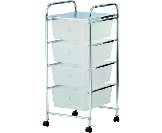 Напольный стеллаж SWENSA 32х76 см, 4-ящика, пластик/хром SWFL-193 