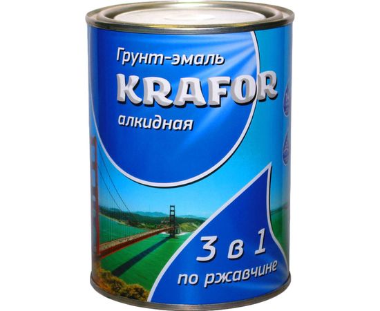 Грунт-эмаль Krafor НЦ-1356 по ржавчине черная 1 кг 