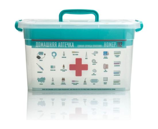 Контейнер для медикаментов Полимербыт Домашний Доктор 10 л, с вкладышем, 355х235х190 мм 63281003 