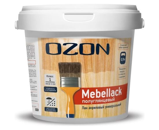 Универсальный акриловый лак OZON MEBELLACK 0.9л/0.9кг МЛ-0,9 