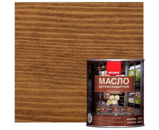 Деревозащитное масло Neomid Premium 0.75 л, орех Н-маслоPrem-0,75/орех – изображение 3