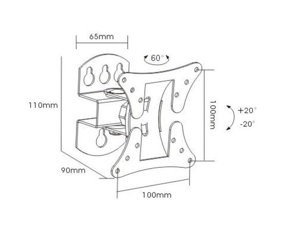 TV кронштейн Arm media LCD 101 black 10005 – изображение 3