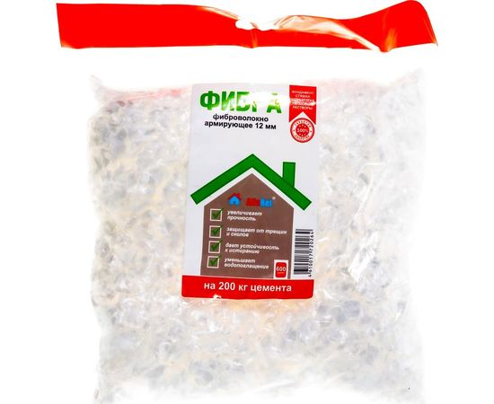 Полипропиленовая армирующая фибра AlfaBet 12 мм, 600 г 20264 – изображение 3