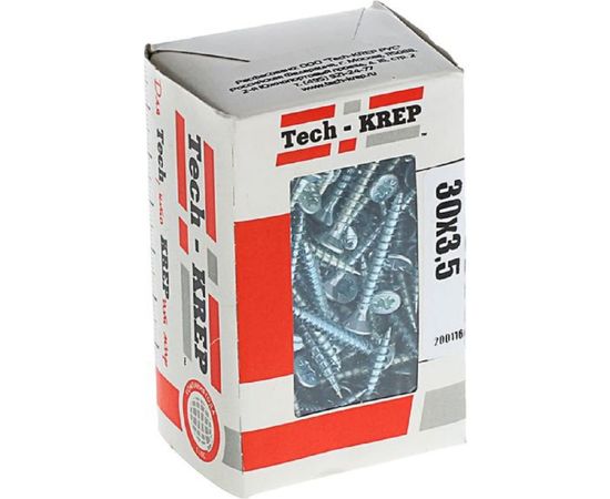 Универсальный саморез Tech-Krep 30х3,5 мм 200 шт оцинкованный, коробка с окном 102171 – изображение 2